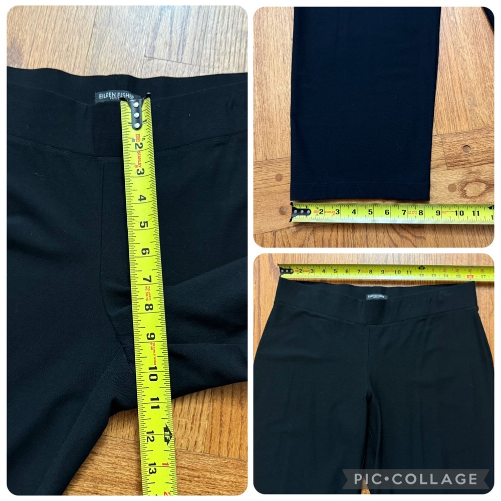 Eileen Fisher Washable Stretch Crepe Straight Pants in Black size L P petite - Picture 13 of 13